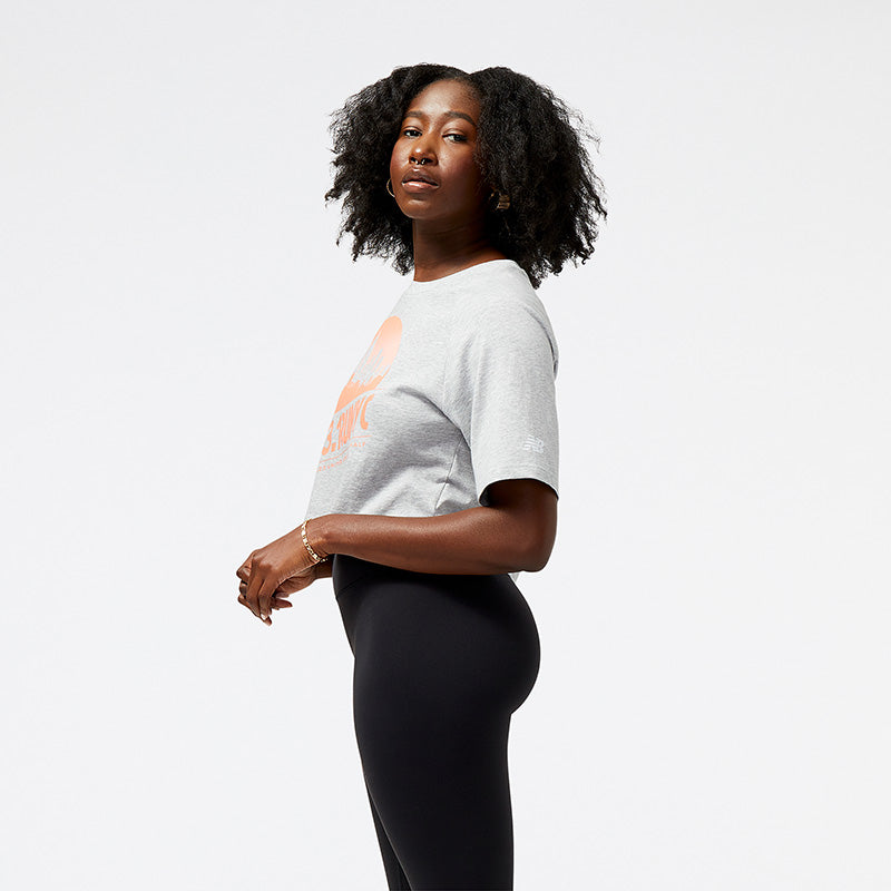 NB Essentials Stacked Logo Cropped T-Shirt
