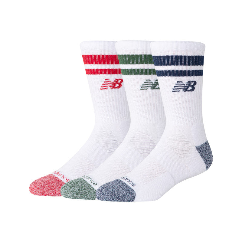 Active Lifestyle Striped Crew Socks 3 Pack
