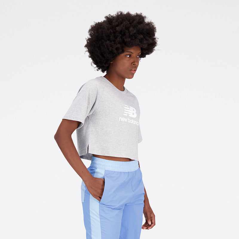NB Essentials Stacked Logo Cropped T-Shirt