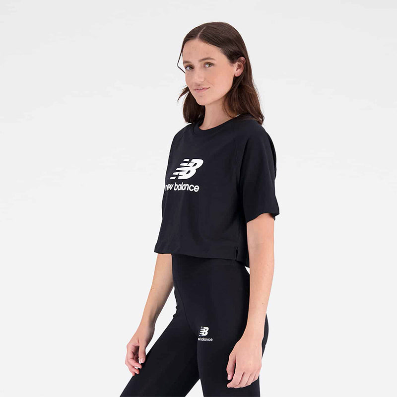 NB Essentials Stacked Logo Cropped T-Shirt